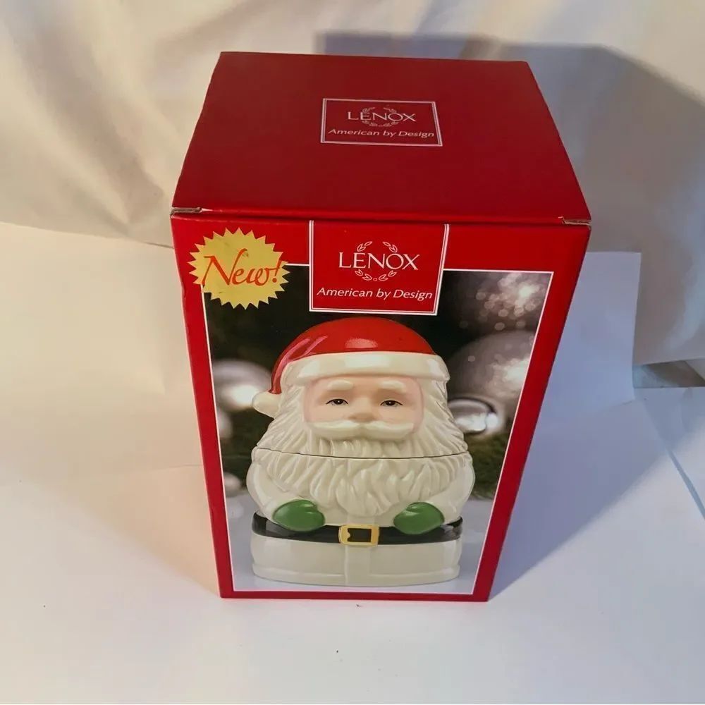 NEW Lenox American by Design Holiday Santa Claus Treat Cookie Jar Christmas